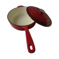 Red Enamel Cast Iron Sauce Pan